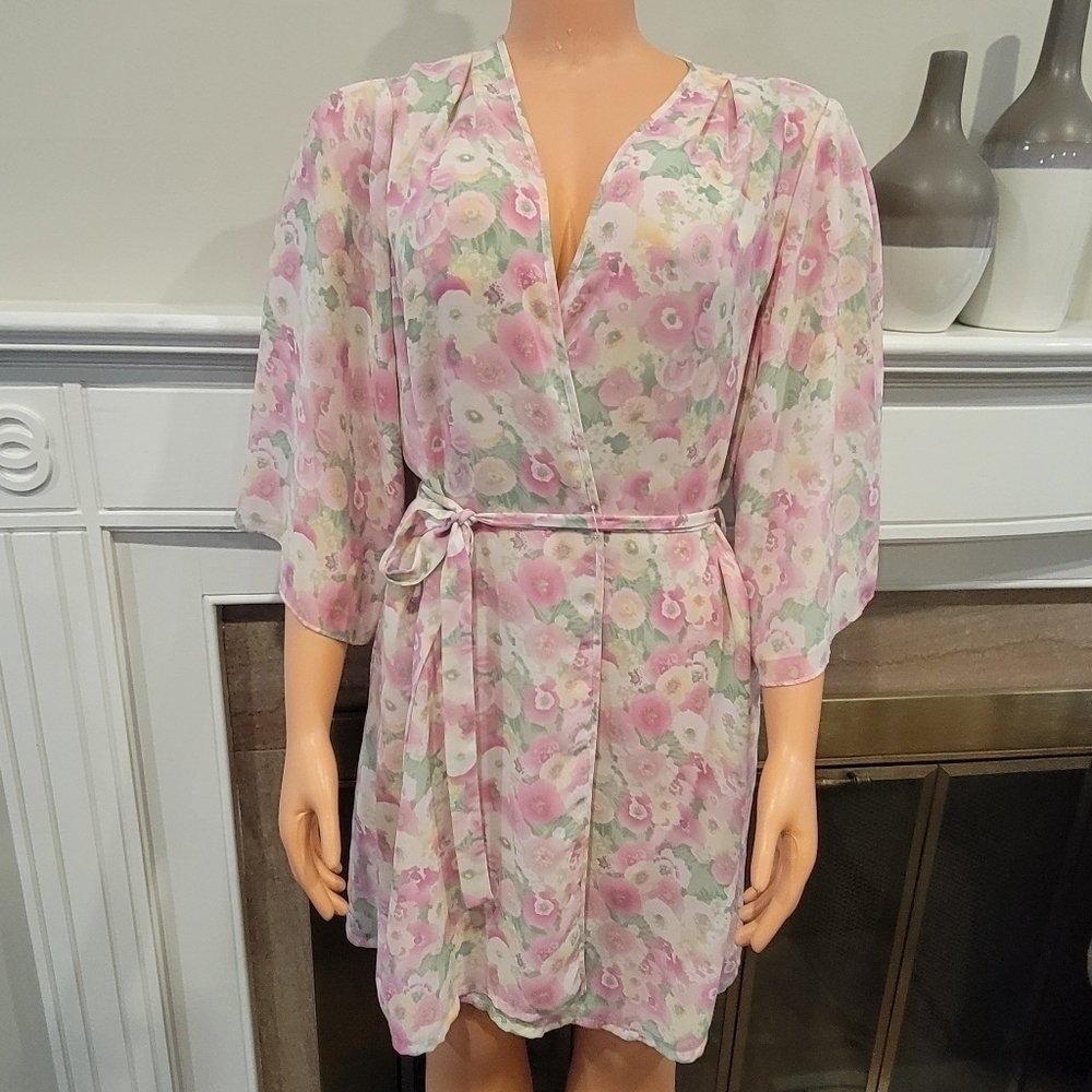 Oscar de la Renta Pink label floral Wrap dress/robe.